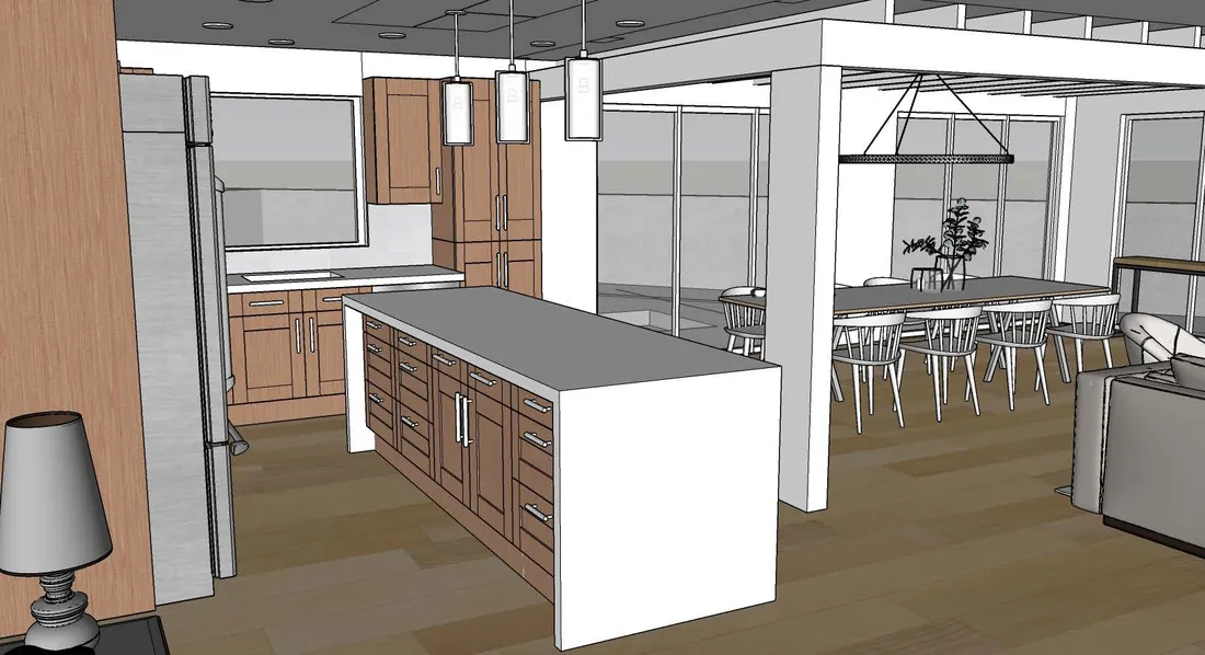 Santa Ana Residence: Concept model, kitchen