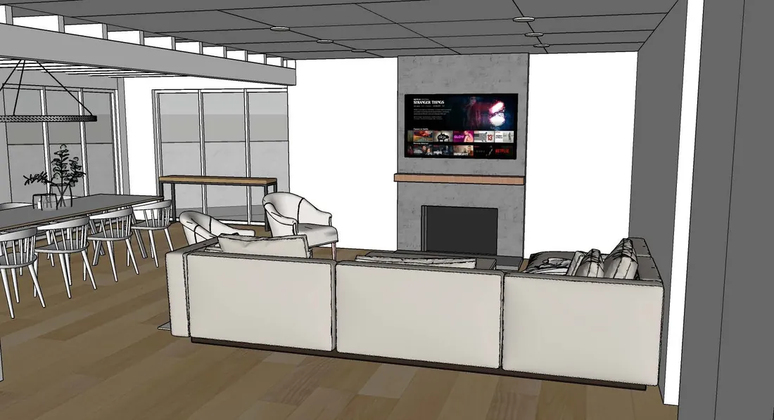 Santa Ana Residence: Concept model, living room